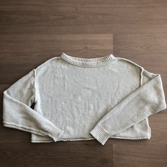 Free People Inside Out Pullover Sweater- Blue Salt - Picture 2 of 3